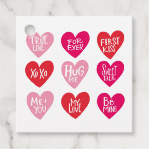 Cute Love Quotes on Hearts Happy Valentine Day Bedankjes Labels