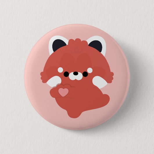 Cute Love Red Panda Ronde Button 5,7 Cm (Voorkant)