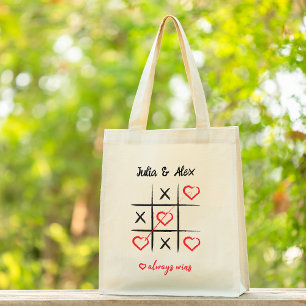 Cute Love Tic-Tac-Toe Canvas tas Gift