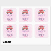 Cute Love Truck Carft Hearts & Flowers Party Vierkante Sticker (Vel)