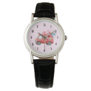 Cute Love Truck Carft Valentijn Goodies Horloge