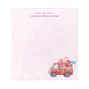 Cute Love Truck met Heart Cargo Waterverf Notitieblok