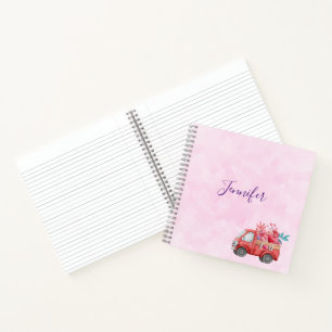 Cute Love Truck met Heart Cargo Waterverf Notitieboek