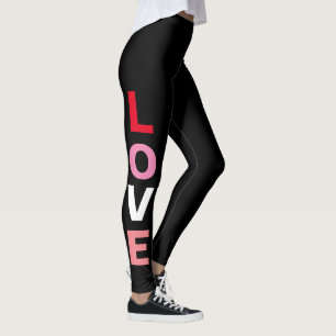 Cute Love Typography Red Pink Black Valentijns Leggings