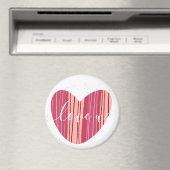 Cute Love U Roze Textured Heart Magnet Magneet (Insitu (Vaatwasser))