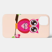 Cute Love Uil met Aangepaste Naam Case-Mate iPhone Case (Achterkant (horizontaal))