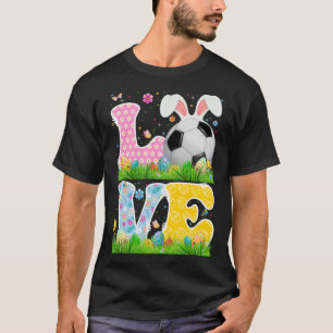 Cute Love Voetbal with Bunny Easter Day B T-shirt