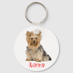 Cute Love Yorkshire Terrier Puppy Dog Sleutelhange Sleutelhanger