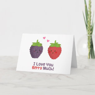 Cute Love You Berry Much Pun Humor Feestdagen Kaart