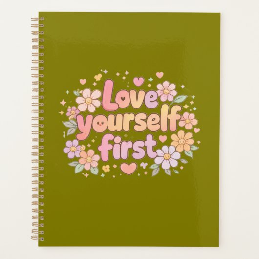 Cute Love Yourself Floral Quote Design | Gift Bag (Devant)