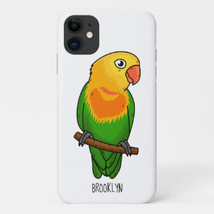 Cute lovebird cartoon parrot iPhone 11 hoesje