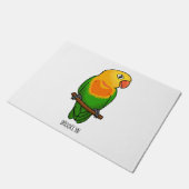 Cute lovebird cartoon parrot deurmat (Schuin)