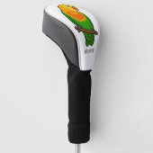 Cute lovebird cartoon parrot golfheadcover (Schuin)