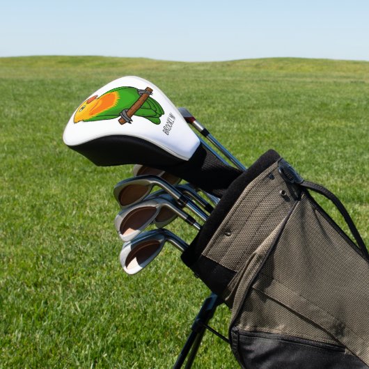 Cute lovebird cartoon parrot golfheadcover (Insitu)