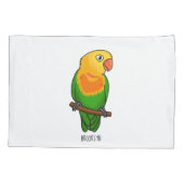 Cute lovebird cartoon parrot kussensloop (Achterkant)
