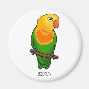 Cute lovebird cartoon parrot magneet