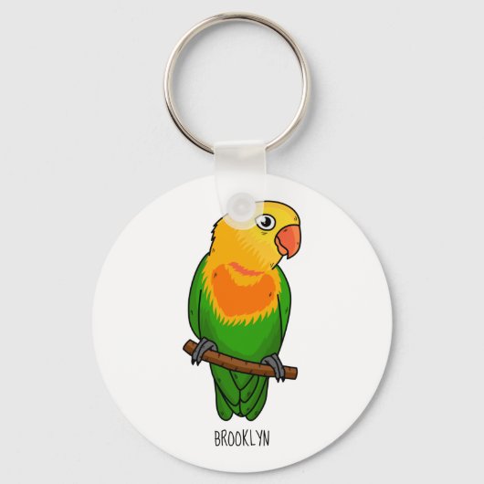 Cute lovebird cartoon parrot sleutelhanger (Voorkant)