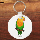 Cute lovebird cartoon parrot sleutelhanger (Voorkant)