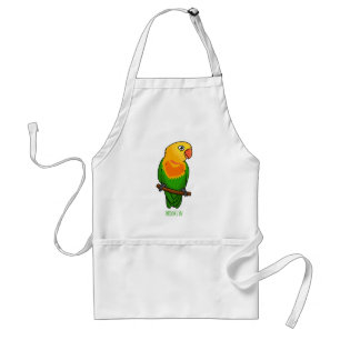 Cute lovebird cartoon parrot standaard schort