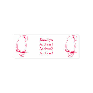 Cute lovebird cartoon parrot  zelfinktende stempel