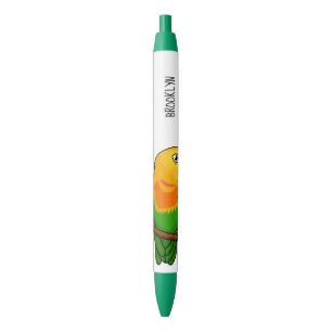 Cute lovebird cartoon parrot zwarte inkt pen