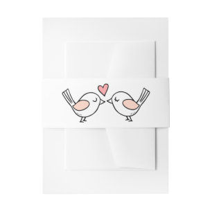 Cute Lovebird Natuur Pink White Lovevogels Weddens Uitnodigingen Wikkel