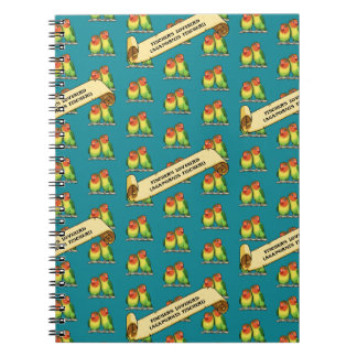 Cute Lovebirds Fischer's Lovebird Latin Retro Art Notitieboek