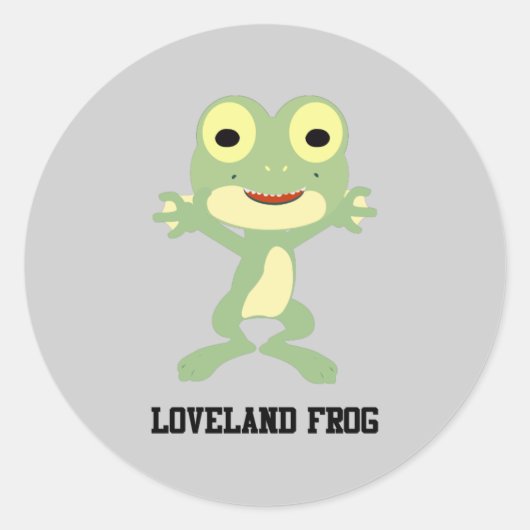 Cute Loveland Frog Ronde Sticker (Voorkant)