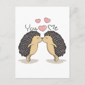 Cute Lovely Kissende Hedégs Briefkaart (Voorkant)