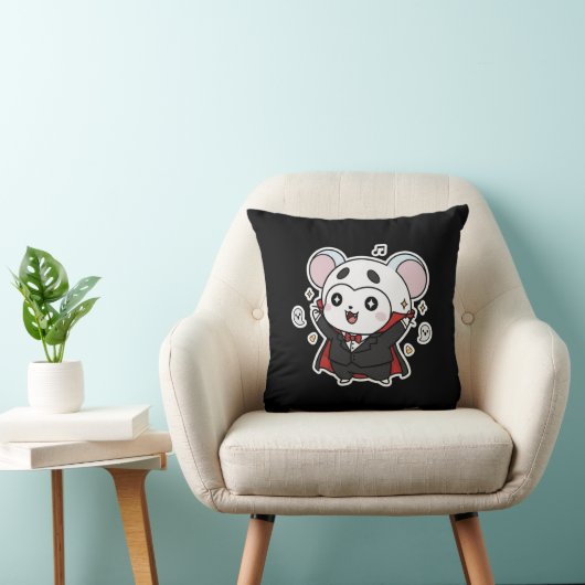 Cute lovely little mouse ready for Halloween Kussen (Stoel)