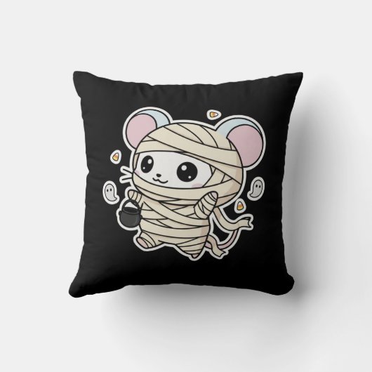 Cute lovely little mouse ready for Halloween Kussen (Achterkant)