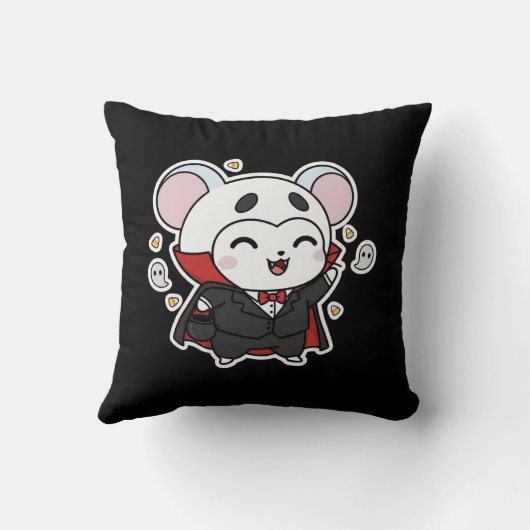 Cute lovely little mouse ready for Halloween Kussen (Achterkant)