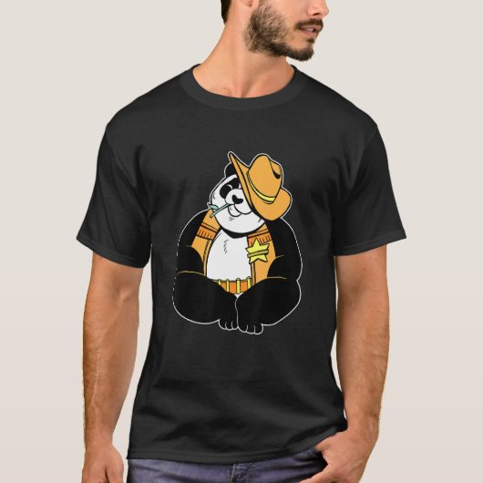 Cute lovely sheriff panda t-shirt (Voorkant)