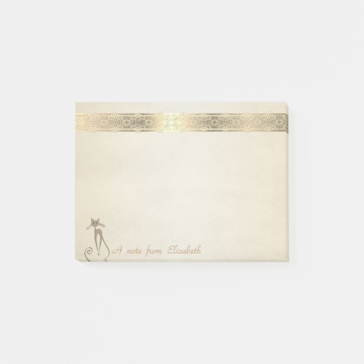 Cute Lovely Stijlish Elegant, Lace, Cat Post-it® Notes (Voorkant)
