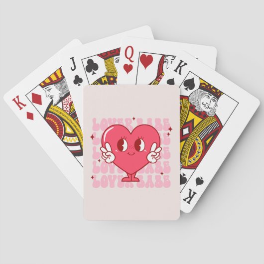Cute Lover Babe Heart Pokerkaarten (Achterkant)