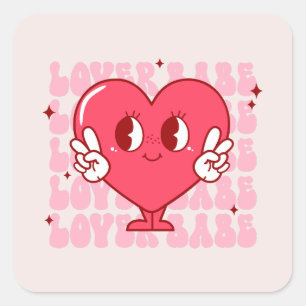 Cute Lover Babe Heart Vierkante Sticker