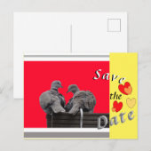 Cute Lovevogels BEWAREN DE DATUM Hart Briefkaart (Voorkant / Achterkant)