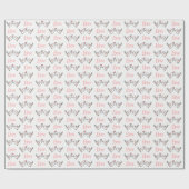 Cute Lovevogels Roze Tortelduifjes Roze huwelijk Cadeaupapier (Vlak)