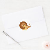 Cute Loving Cartoon Lion Dad en Cub Sticker (Envelop)