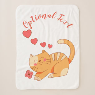 Cute Loving Oranje Tabby Kitten Sherpa Deken