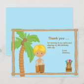 Cute Luau Boy Dank je kaart (Voorkant / Achterkant)