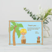 Cute Luau Boy Dank je kaart (Staand voorkant)