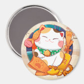 Cute Lucky Cat Magneet (Voorkant / Achterkant)