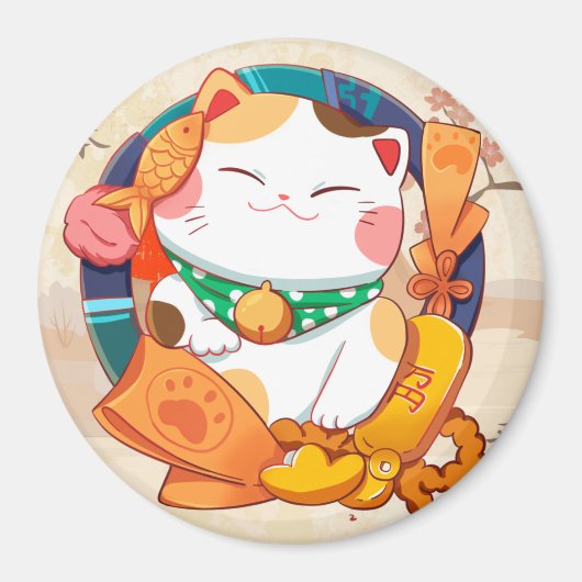 Cute Lucky Cat Magneet (Voorkant)