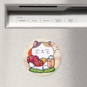 Cute Lucky Cat Magneet (Insitu (Vaatwasser))