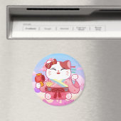 Cute Lucky Cat Magnet Magneet (Insitu (Vaatwasser))