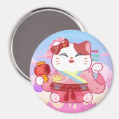 Cute Lucky Cat Magnet Magneet (Voorkant / Achterkant)