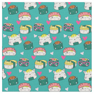 Cute Lucky Cat Pattern Stof