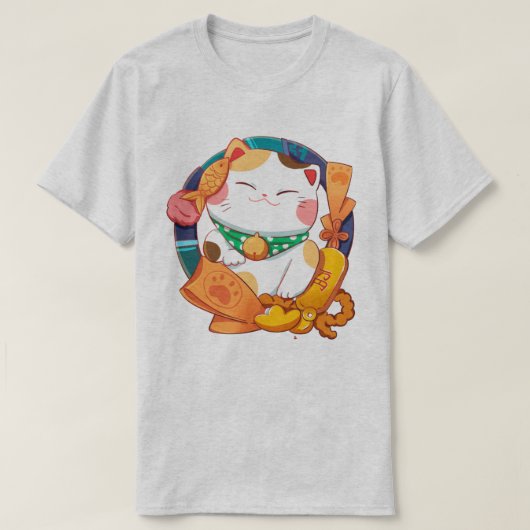 Cute Lucky Cat T-shirt (Design voorkant)