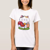 Cute Lucky Cat T-Shirt (Voorkant)